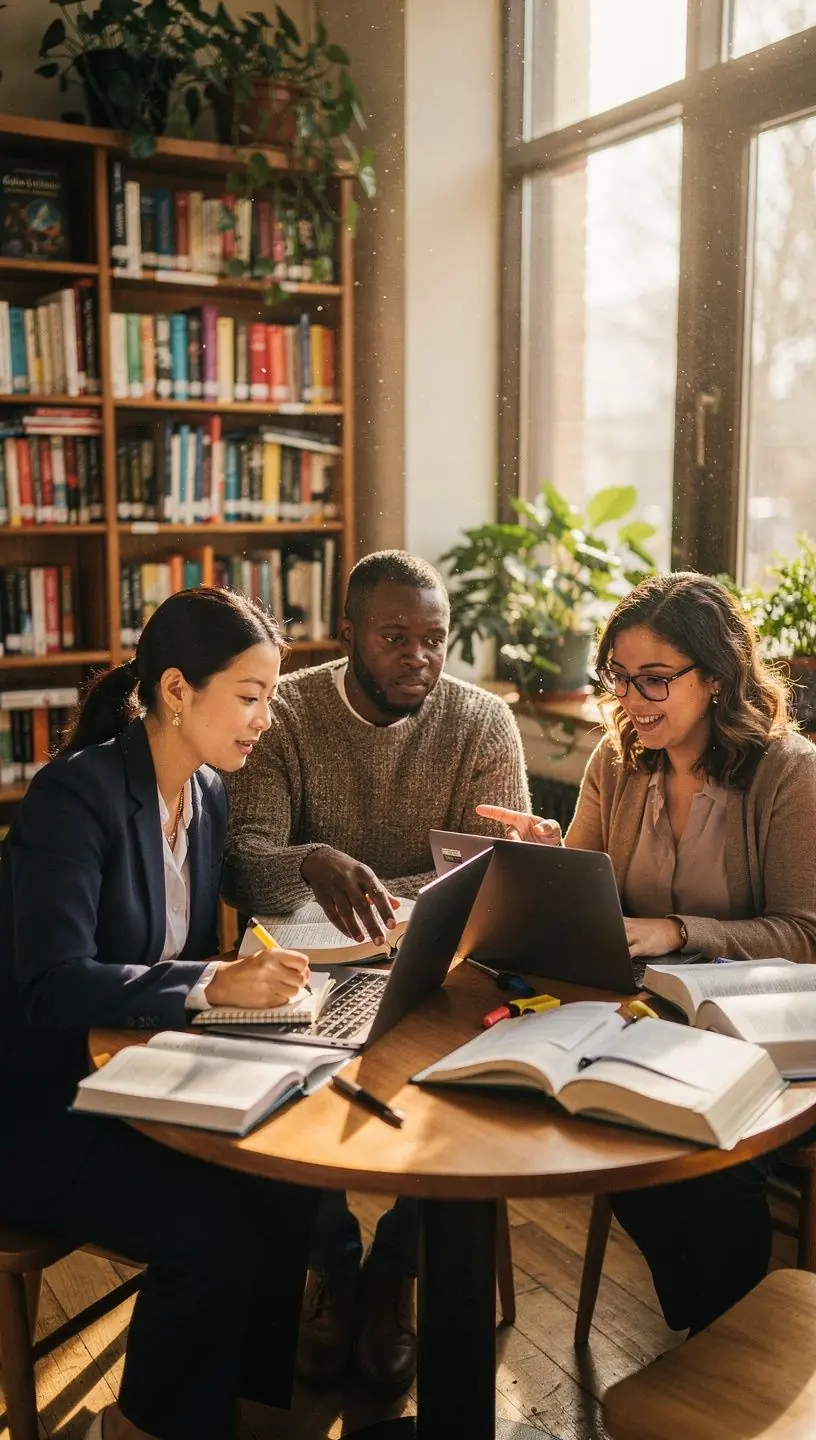 Collaborative learning environment with engaged participants.